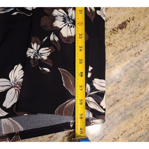 White House Black Market Sz L Dress Black Floral Sheath Embellished Romantic - Picture 4 of 16